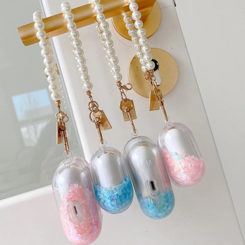 Glitter Liquid Quick Sand Airpods 1 2 Pro case - Picture 2 of 9